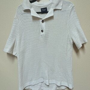 Men’s Abercrombie & Fitch White Buttoned Knit pullover - size L